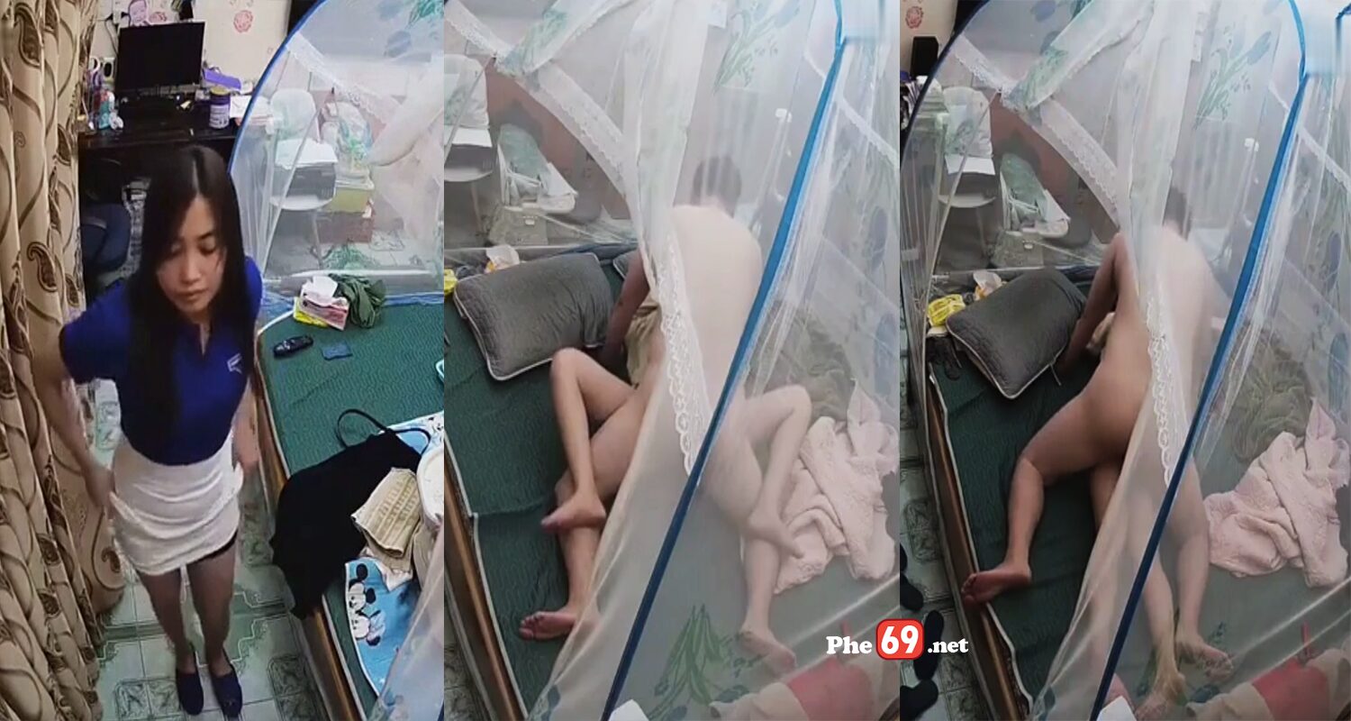 Hack Camera cặp vợ chồng trẻ vợ vừa đi làm về là cởi váy trèo lên giường địt (Full)